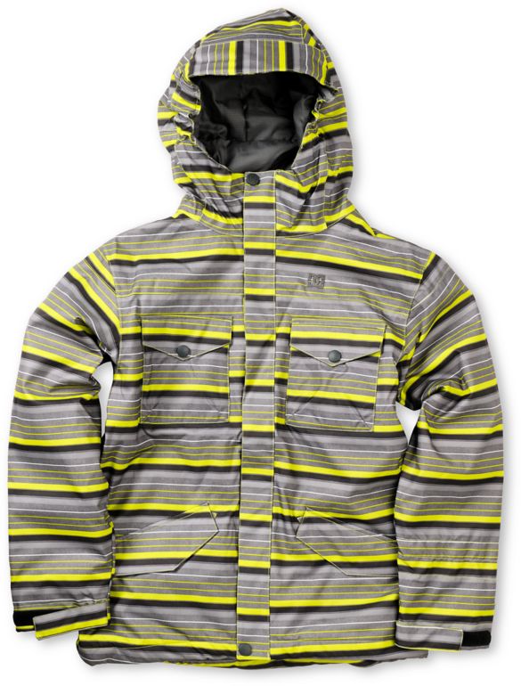 DC Boys Servo K Lime Stripe 10K Snowboarding Jacket 2013