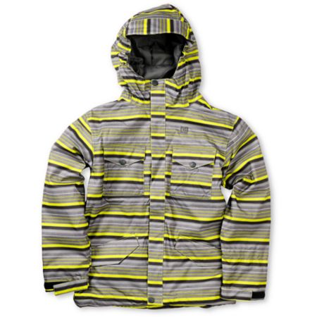 DC Boys Servo K Lime Stripe 10K Snowboarding Jacket 2013