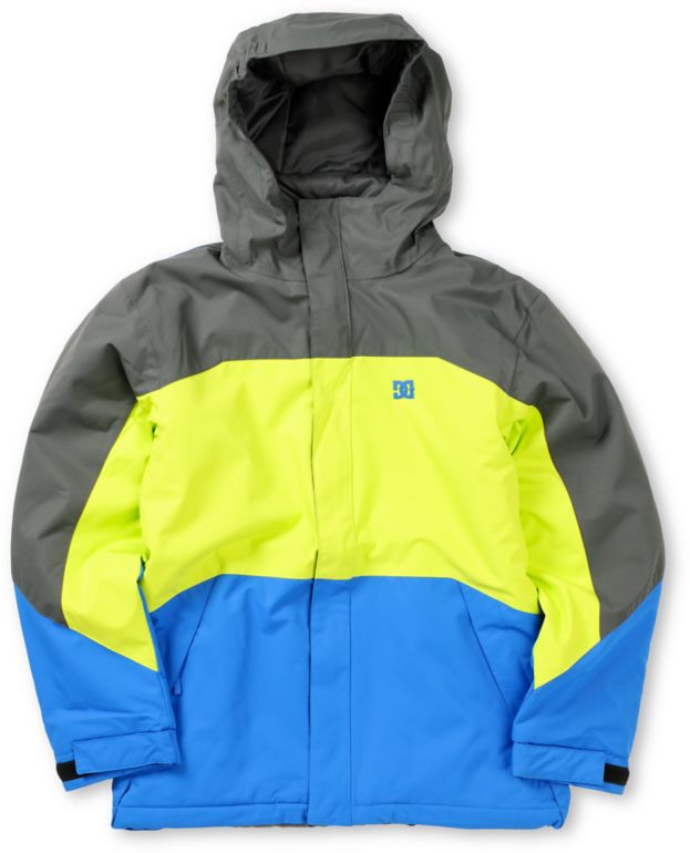 DC Boys Amo K Shadow, Lime & Blue 5K Snowboarding Jacket 2013