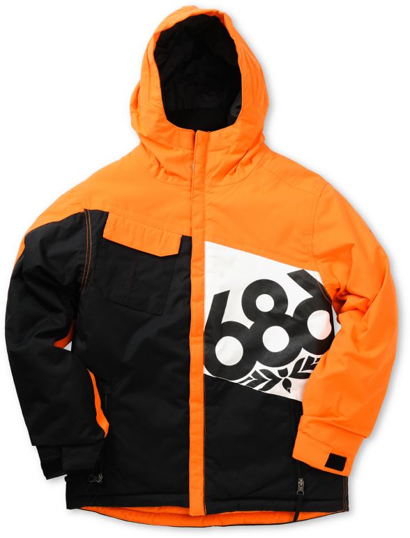 686 Boys Mannual Iconic Insulated Orange 5K Snowboard Jacket