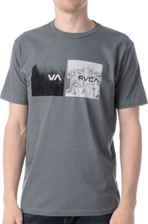 RVCA Opposite Boxes Charcoal Tee Shirt