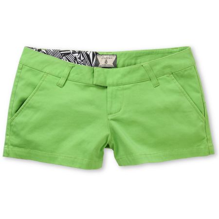 Volcom Girls Frochickie Solid Lime Green Shorts