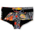 Volcom Girls Waroses Stripe Bikini Boy Shorts