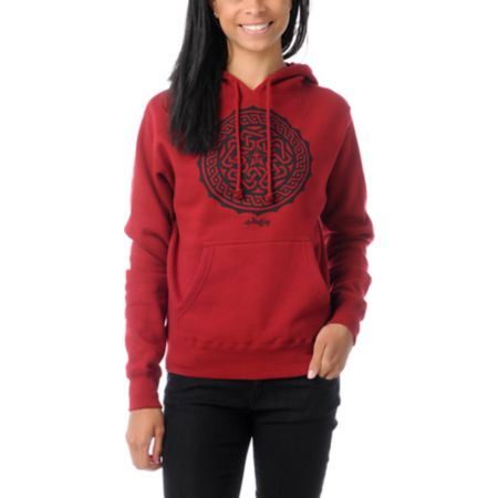 Obey Kalifa Garnet Red Pullover Hoodie