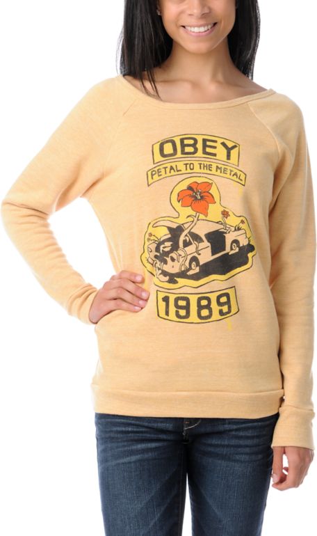 Petal To The Metal Vandal Yellow Crew Neck Sweatshirt