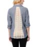 Love, Fire Chambray Indigo Blue Lace Back Button Up Shirt