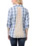 Love, Fire Blue Plaid Lace Back Button Up Flannel Shirt