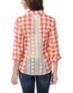 Love, Fire Orange Plaid Lace Back Button Up Shirt