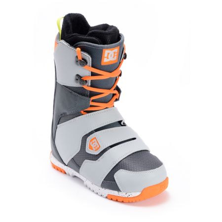 DC Gizmo Grey & Orange Boa Snowboard Boot 2013