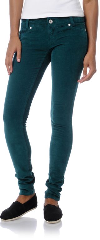 Almost Famous Teal Skinny Corduroy Pants