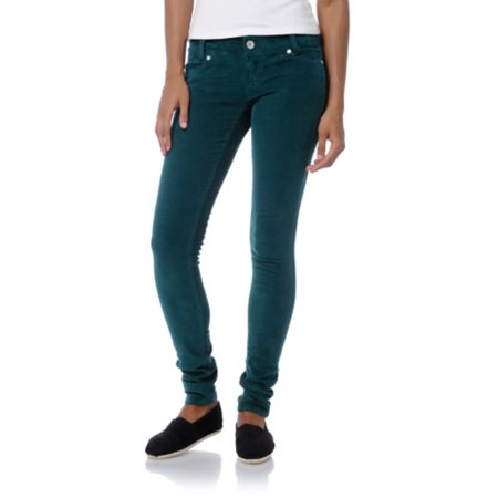 Almost Famous Teal Skinny Corduroy Pants