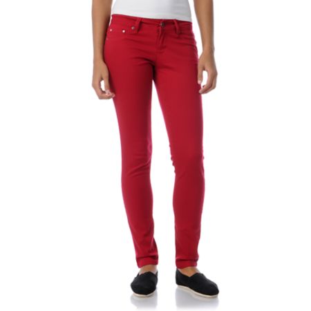 YMI Red Twill Skinny Pants