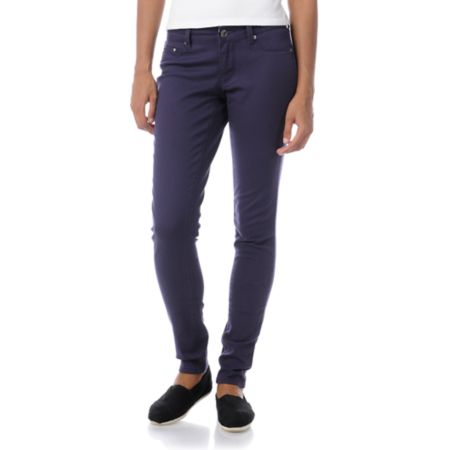 YMI Purple Twill Skinny Pants