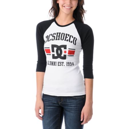 DC Dyrdek Girls Alumni Black & White Baseball Tee Shirt