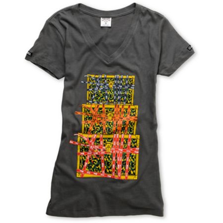 Crooks and Castles Lux Luggage Charcoal V-Neck Tee Shirt