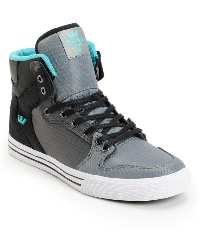 Supra Vaider Ripstop Tri-Tone Black, Grey & Teal Shoe
