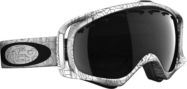 Oakley Crowbar Factory Text White Snowboard Goggles