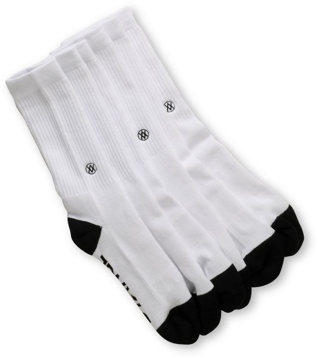 Stance Prime White & Black 3 Pack Of Crew Socks