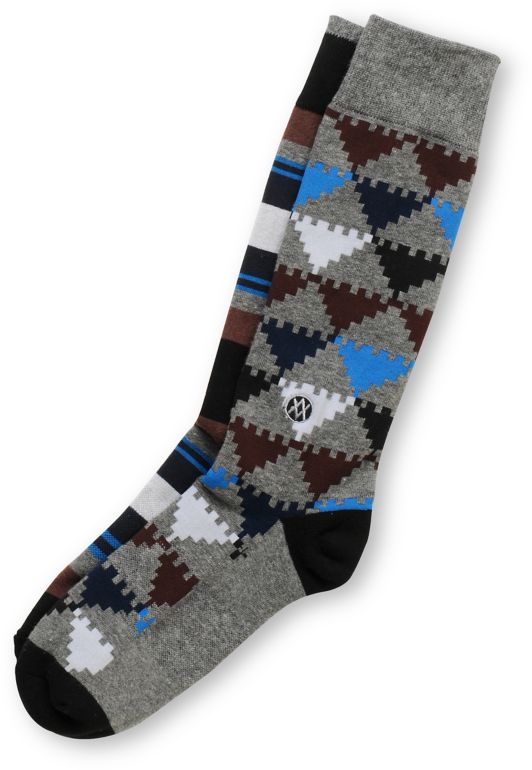Stance Vortex Print Grey Crew Socks
