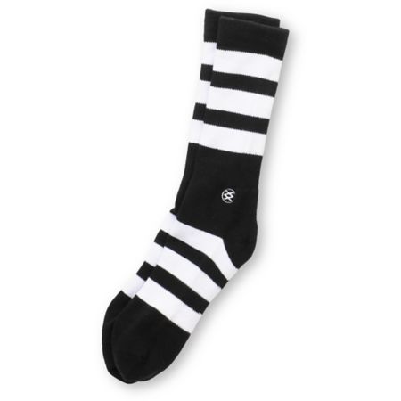 Stance Shift White & Black Striped Crew Socks