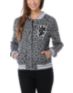 WeSC Girls Lakai Grey Leopard Print Fleece Varsity Jacket