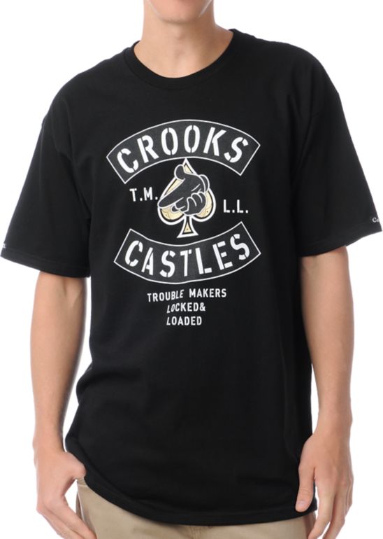Crooks and Castles Air Gun Spade Black Tee Shirt