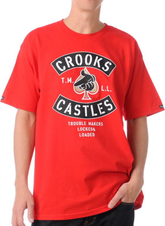 Crooks and Castles Air Gun Spade Red Tee Shirt