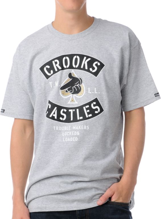 Crooks and Castles Air Gun Spade Grey Tee Shirt