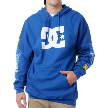 DC Shoes RD Sleeve Star Blue Pullover Hoodie
