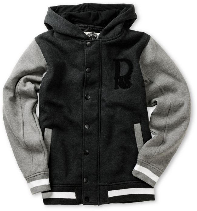 Dravus Boys Emblem Black & Grey Varsity Hoodie