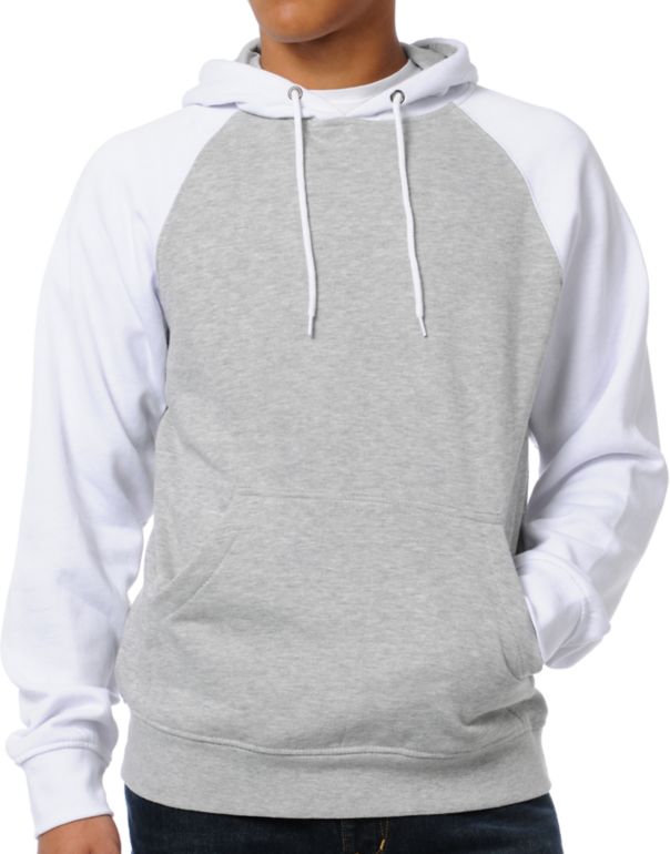Zine Campus Grey & White Pullover Hoodie
