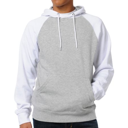 Zine Campus Grey & White Pullover Hoodie