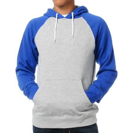 Zine Campus Grey & Blue Pullover Hoodie