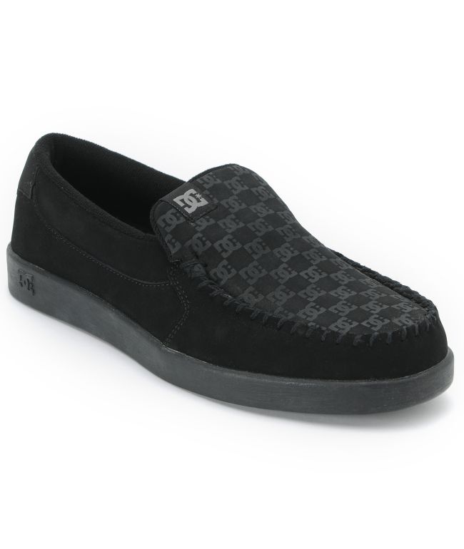 DC Villain Black Monogram Logo Slippers