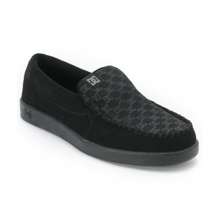 DC Villain Black Monogram Logo Slippers