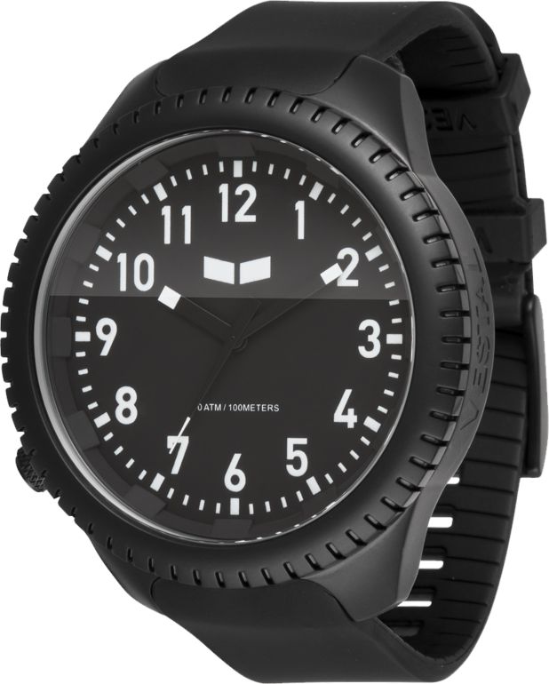 Vestal Utilitarian Black and Silver Analog Watch
