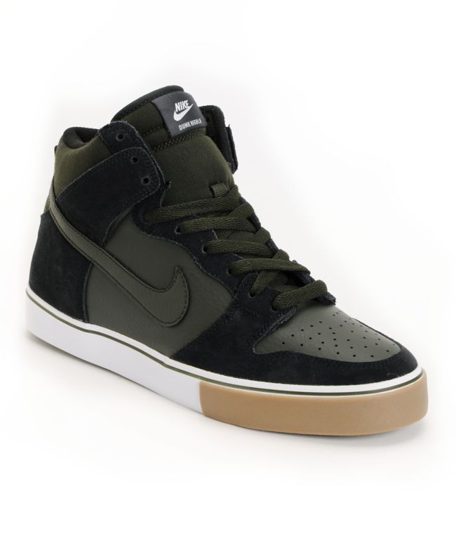 Nike Dunk High LR Black, Sequoia, Gum Medium Brown & White Shoe