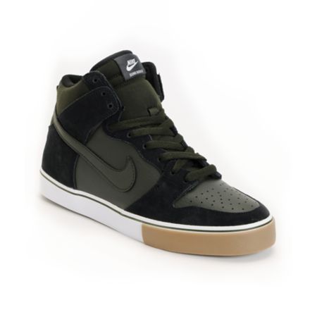 Nike Dunk High LR Black, Sequoia, Gum Medium Brown & White Shoe