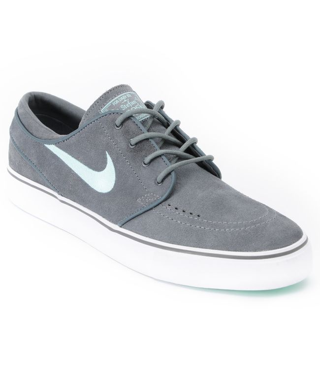 Nike SB Zoom Stefan Janoski Grey & Mint Suede Shoe