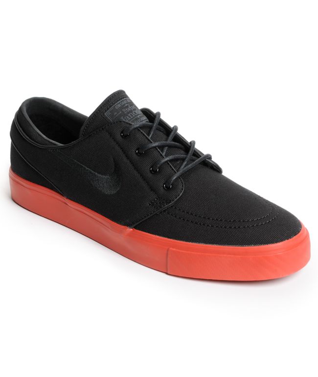 Nike SB Zoom Stefan Janoski Black Canvas & Terra Cotta Red Canvas Shoe