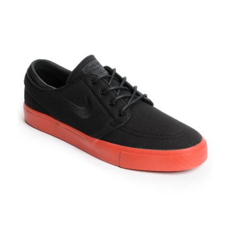 Nike SB Zoom Stefan Janoski Black Canvas & Terra Cotta Red Canvas Shoe