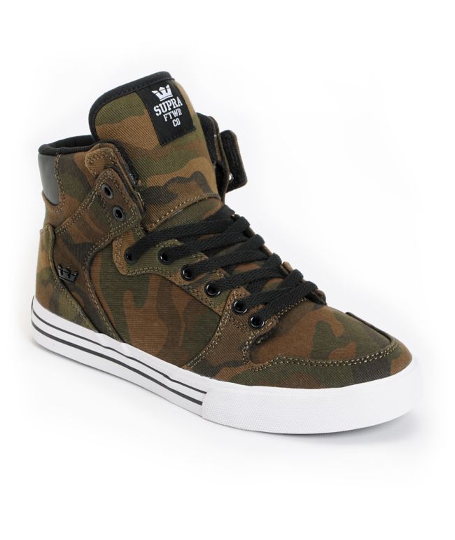 Supra Vaider Green Camo Skate Shoe