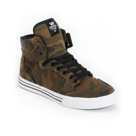 Supra Vaider Green Camo Skate Shoe