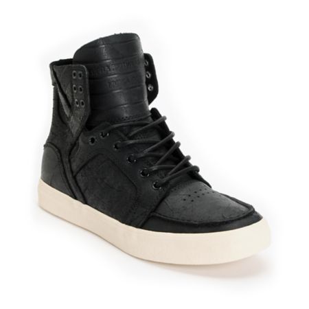 Supra Skymoc Black Leather Shoe