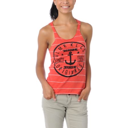 Glamour Kills Anchors Red Stripe Racerback Tank Top