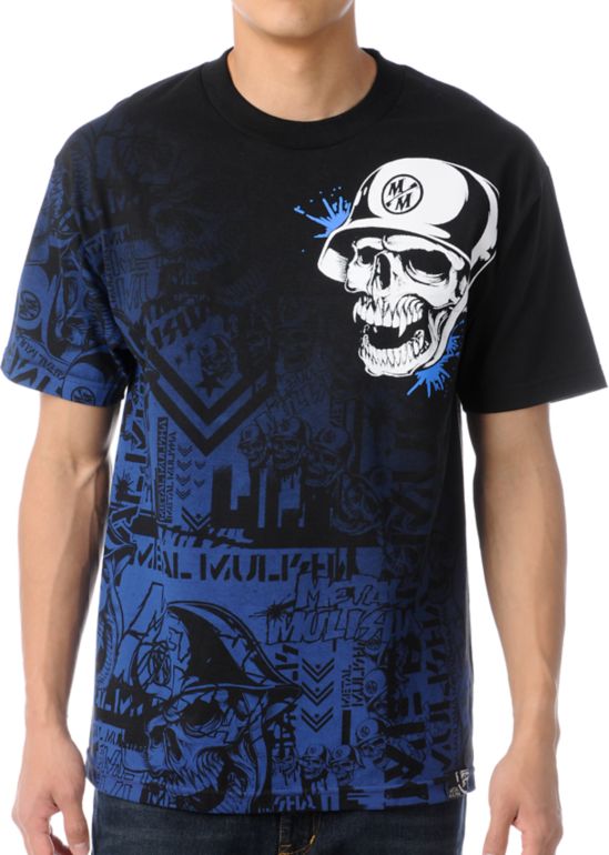 Metal Mulisha Gunfire Black & Blue Tee Shirt