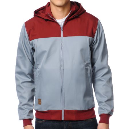 Adidas Hib Grey & Burgundy Softshell Snow Jacket