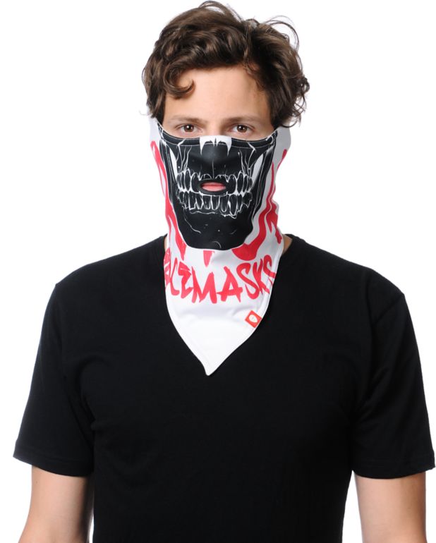 Airhole Skull White Face Mask Bandana