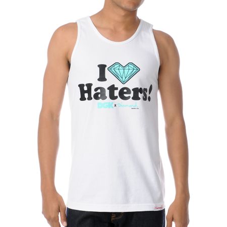 DGK x Diamond I Love Haters White Tank Top