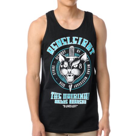 REBEL8 Eight Lives Left Black Tank Top